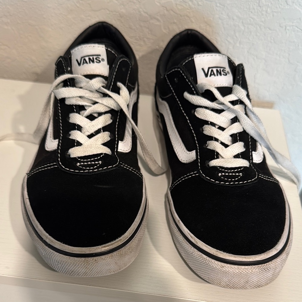 Vans Classic Black and White Lace-Up Shoes